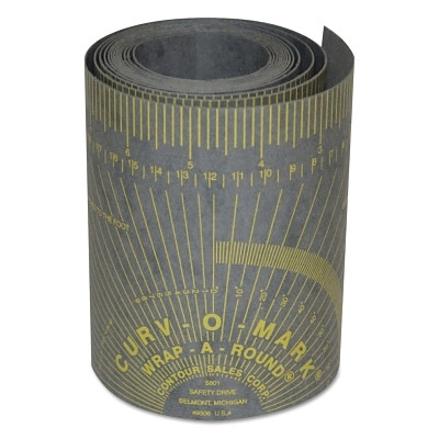 Curv-O-Mark 14767 Wrap-A-Round Ruler, 2X-Large, 5 in W x 9 ft L, Cold/Heat Resistant, Gray