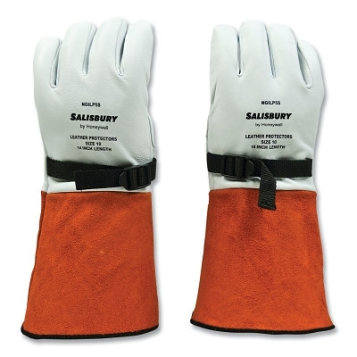 Honeywell Salisbury NGILP5S/11 Next Generation Leather Protector Gloves, Goatskin/Cowhide, Size 11, Cream/Russet