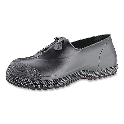 Servus 11003-LRG SF PVC Overboots, Ankle, Large, 4 in H, Black