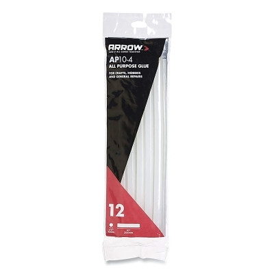 Arrow Fastener AP104 All Purpose Glue Sticks, 1/2 in dia x 10 in L, 12 Ea/Bag