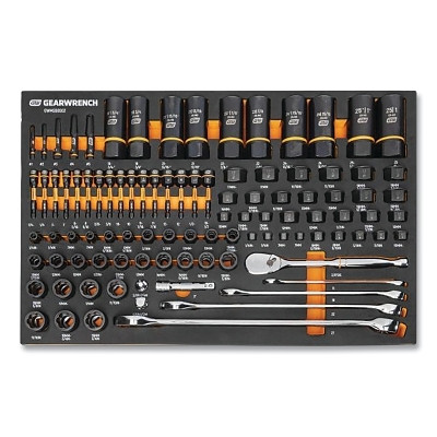 GEARWRENCH GWMSBBS02 Bolt Biter Mechanics Tool Set, 97-pc, Metric/SAE, 1/4 in, 3/8 in and 1/2 in Drive, With Foam Tray