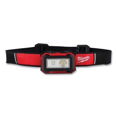 Milwaukee Tool 2012R Rechargeable Magnetic Headlamp And Task Light, 1 Battery, 450/200/100 Lumens, Red/Black