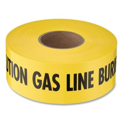 Empire Level 22-211 SHIELDTEC Standard Non-Detectable Safety Tape, Caution Gas Line Buried Below, 1000 ft L, 3 in W, Yellow