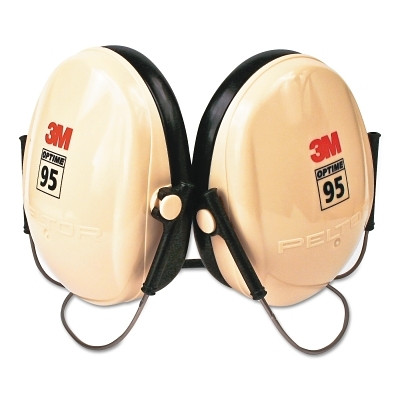 3M 7000009666 PELTOR Optime 95 Earmuff, 21 dB NRR, White/Black, Behind the Head