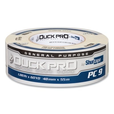 Shurtape 105470 PC 009 Contractor Grade CoExtruded Duct Tape, 1.88 in x 60.1 yd, 9 mil, White