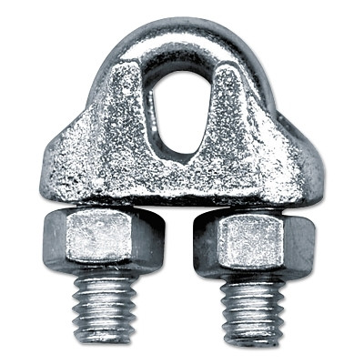 Peerless 4503840 Malleable Wire Rope Clips, 1/2 in, Bright Zinc