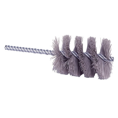 Weiler 21309 Nylox Tube Brush, 1-1/2 in Dia., Double Spiral, .022 in Crimped Nylon Fill, 2-1/2 in Brush L