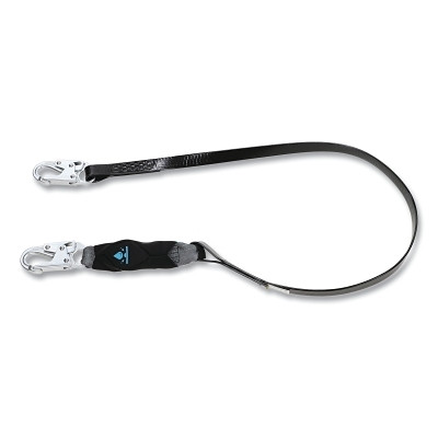 MSA 10206833 V-SERIES Anti-Corrosion Safety Lanyard, Web, 6 ft, Small/Large Steel Snaphooks, Single, 310 lb