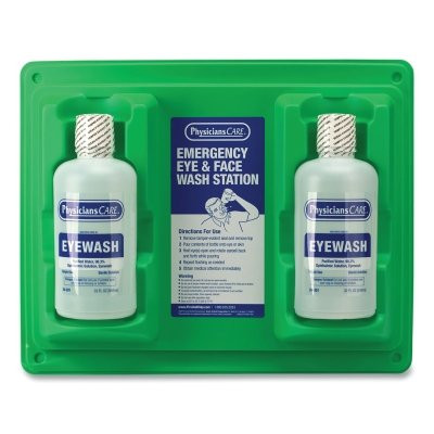 First Aid Only 24300 Eye and Skin Flush Emergency Station/Replacement Twin Bottles, 32 oz