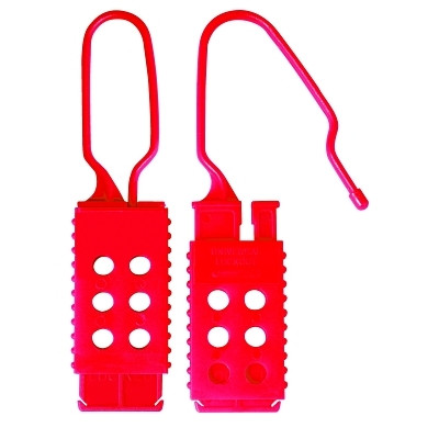 Master Lock 428 Safety Series Lockout Hasp 1-5/8 Inch W x 6-7/8 Inch L 1 to 2-1/2 Inch Jaw Red