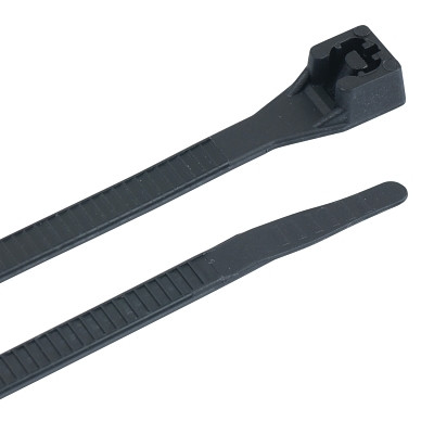 Gardner Bender 46310UVB Standard Cable Ties, 75 lb Tensile Strength, 11 in, Ultraviolet Black, DoubleLock, 100/Bag