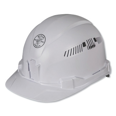Klein Tools 60105 Hard Hat, 4-point Suspension, Vented Cap, White