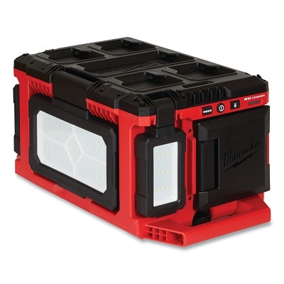 Milwaukee Tool 2357-20 M18 PACKOUT Light/Charger, 18 V, Integrated Battery/USB, Low 1000 lm/Medium 1500 lm/High 3000 lm