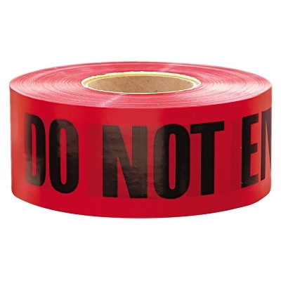 Empire Level 11081 Safety Barricade Tape, 3 in x 1,000 ft, Danger Do Not Enter, Red
