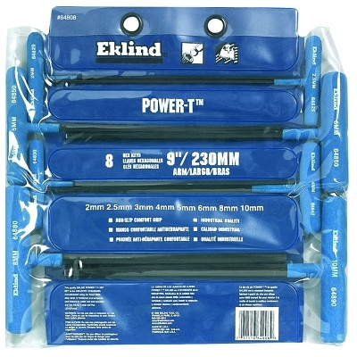 Eklind Tool 64808 Power-T Ball-Hex Key Set, 8-Pc, Metric, 9 in Handle