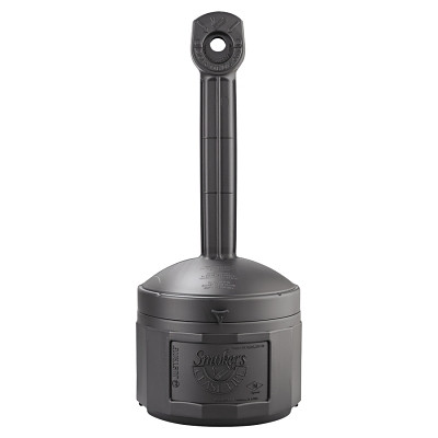 Justrite 26800D Smokers Cease-Fire Cigarette Butt Receptacles, 16 qt, Polyethylene, Deco Black