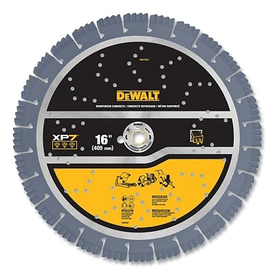 DeWalt DW47637 Segmented Rim Diamond Blade, Reinforced Concrete, 16 in dia, 4800 RPM