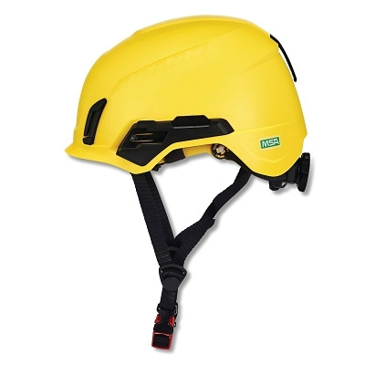 MSA 10242824 V-Gard H2 Safety Helmet, Type II, Rachet Suspension, Non-Vented, Mips System, Yellow
