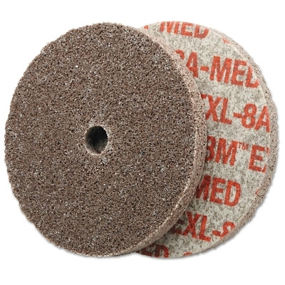 Scotch-Brite 7000120761 EXL Unitized Deburring Wheel, 3/8 in Arbor Hole, 3 in dia x 1/4 in W, 2A Medium, Aluminum Oxide