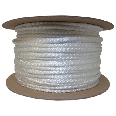 Orion Ropeworks 710080005000 Solid Braid Ropes, 1/4 in x 500 ft, Nylon (Polyamide), White