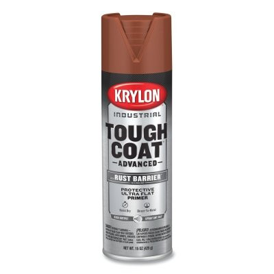 Krylon Industrial K00699008 Tough Coat Advanced with Rust Barrier Technology Spray Paint, 15 oz, Red Oxide Primer, Ultra Flat