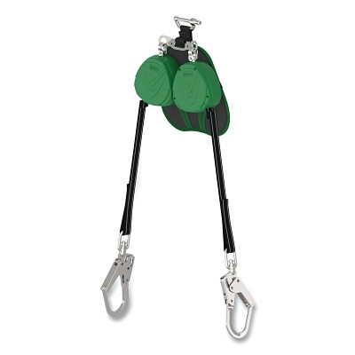 MSA VTLEW-022-PM-A V-TEC EDGE Personal Fall Limiter, Twin Leg, 8 ft, 310 lb Load Cap, Harness Locking Pin, 36CLS Snaphook Bottom Connector