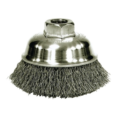Weiler 13181 Model CRA-3 Crimped Wire Cup Brush 3-1/2 In x 0.014 In Steel 5/8 In 11 UNC