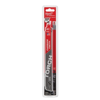Milwaukee Tool 48005502 SAWZALL TORCH Carbide Blade, 9 in L, 0.50 in W, 8 TPI