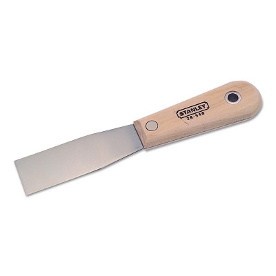 Stanley 28540 Wood Handle Putty Knife, 1-1/4 in W, Flexible Blade