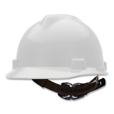 MSA 10057441 V-Gard Standard Hard Hat Cap White with 1-Touch Suspension