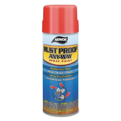 Aervoe 302 Any-Way RustProof Enamel, 12 oz Aerosol Can, Safety Yellow, High-Gloss