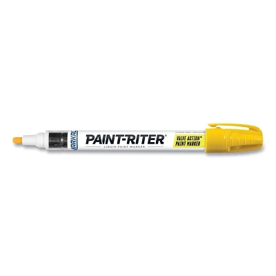Markal 96801 PAINT-RITER VALVE ACTION Paint Marker, Yellow, 1/8 in Tip, Medium