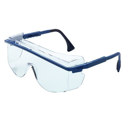 UVEX by PIP S2510 Astrospec OTG 3001 Eyewear, Clear Lens, Polycarbonate, Ultra-dura, Blue Frame