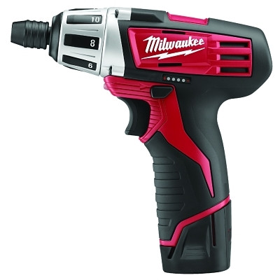 Milwaukee Tool 240122 M12 1/4 IN Hex Cordless Screwdriver Kit, 0 RPM to 500 RPM, Includes 2-M12 REDLITHIUM CP1.5 Ah Batteries