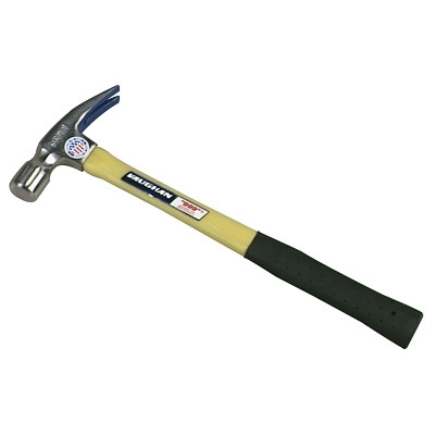 Vaughan FS999ML Fiberglass Hammer, Milled Face, Forged Steel, Straight Handle, 16 in, 2.19 lb