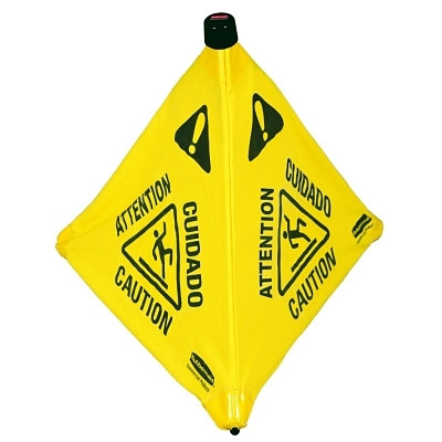 Rubbermaid Commercial FG9S0000YEL Floor Pop-Up Safety Cones, Caution (Multi-Lingual)/Wet Floor Symbol, Yellow, 20 in