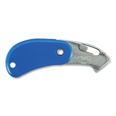 Pacific Handy Cutter E10202-4 Pocket Safety Knife, PSC2-700, Auto-Retract, Blunt Tip, Carbon Steel, Blue