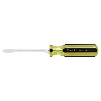 Stanley 66164A 100 Plus Round Blade Standard Tip Screwdriver, 1/4 in, 8-1/4 in Overall L