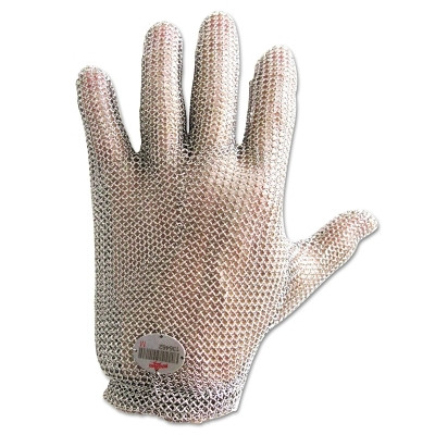 Wells Lamont CM030004 Whizard Metal Mesh Glove Stainless Steel Standard Cuff Large Gray