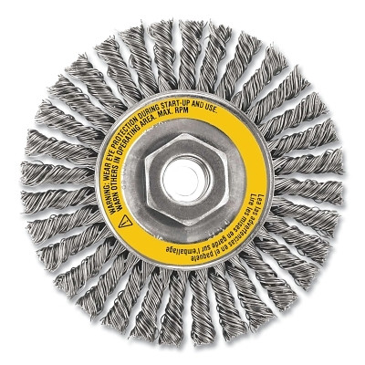DeWalt DW49202 Wire Wheel Brushes, Carbon Stringer, 6 in dia, 5/8 in-11 TPI, 12000 RPM