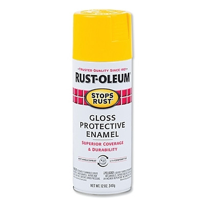 Rust-Oleum 7747830 Stops Rust Protective Enamel Spray Paint, 12 oz, Aerosol Can,  Sunburst Yellow, Gloss Finish