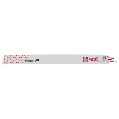 Milwaukee Tool 48005789 THE TORCH Bi-Metal SAWZALL Blade, 12 in L, 18 TPI, Rigid Conduit/Strut, 5 EA/PKG