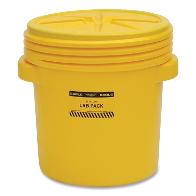 EAGLE 1650 Poly Drum, Lab Pack, Screw-On Lid, Yellow, 20 gal