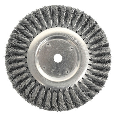 Weiler 08145 Standard Twist Knot Wire Wheel, 8 in D x 5/8 in W, .016 in Steel Wire, 6,000 rpm
