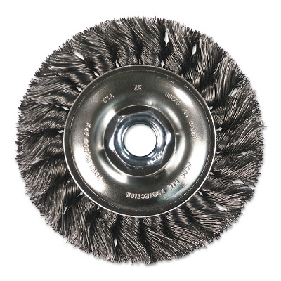 Advance Brush 81657 Standard Twist Single Row Knot Wheel, 4 D x 5/8 W, .014 Steel Wire, 20,000 rpm