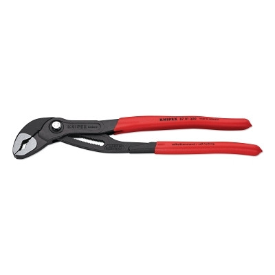 KNIPEX 8701300 Cobra Water Pump Pliers, 12 in OAL, V-Jaws, 30 Adjustments, Serrated