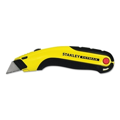 Stanley 10778 FATMAX Retractable Utility Knife, 6-5/8 in L, Carbon Steel, Metal/Rubber, Yellow/Black