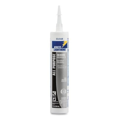 White Lightning W11121010 Silicone Rubber All Purpose Sealant, 10 oz Cartridge, Clear