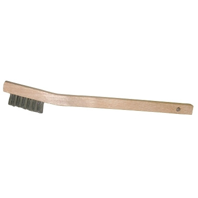 Weiler 44805 Small Hand Scratch Brushes, 7-1/2 in L, Stainless Steel Wire, Curved Wood Handle