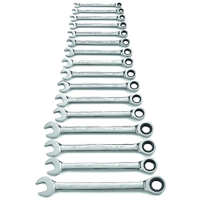 GEARWRENCH 9416 16 Pc. Combination Ratcheting Wrench Sets, Metric